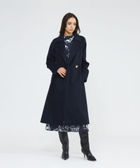 エポカEPOCA 高級アンゴラ混ウール ベルト付 ステッチロングコートブラウン エポカEPOCA 高級アンゴラ混ウール ベルト付 ステッチロングコート