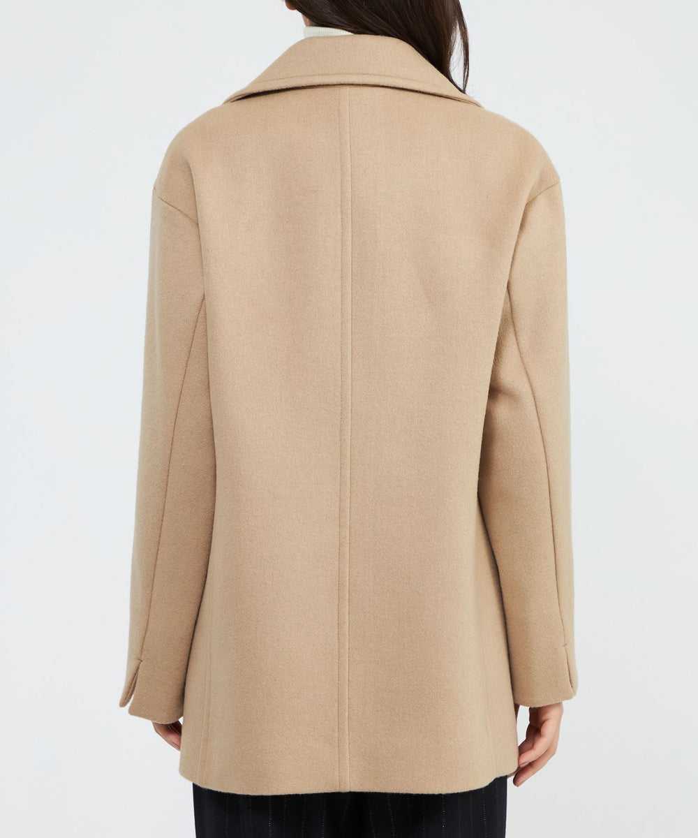 美品/エポカ　ウールリバーコート　ベルト　ロング　Aライン　キャメル　38 美品/エポカ ウールリバーコート ベルト ロング Aライン キャメル 38