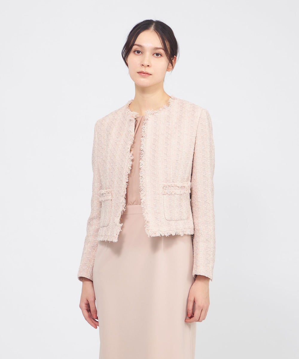 コットンファンシーツィード ノーカラージャケット(ジャケット)｜EPOCA
