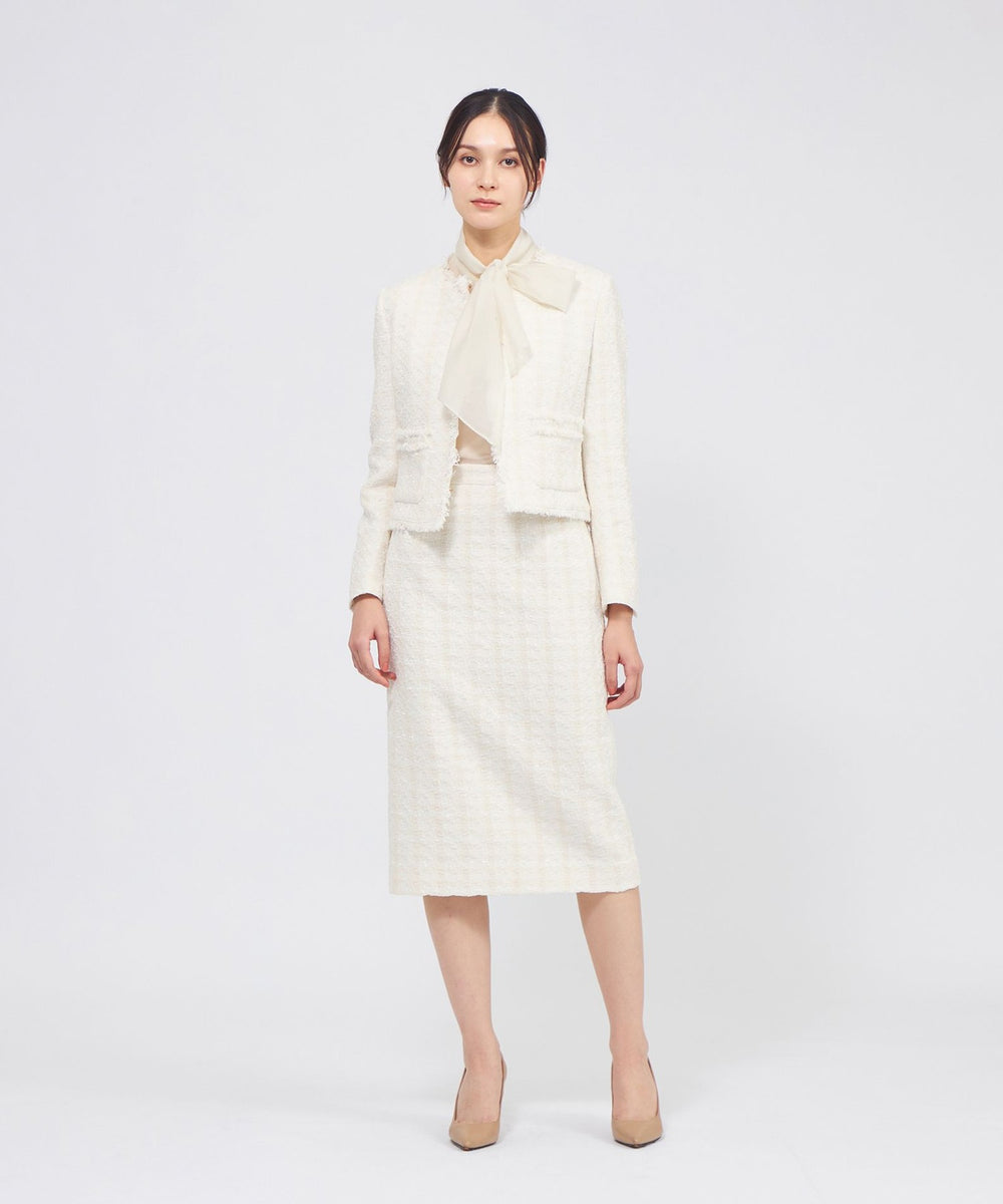 コットンファンシーツィード ノーカラージャケット(ジャケット)｜EPOCA