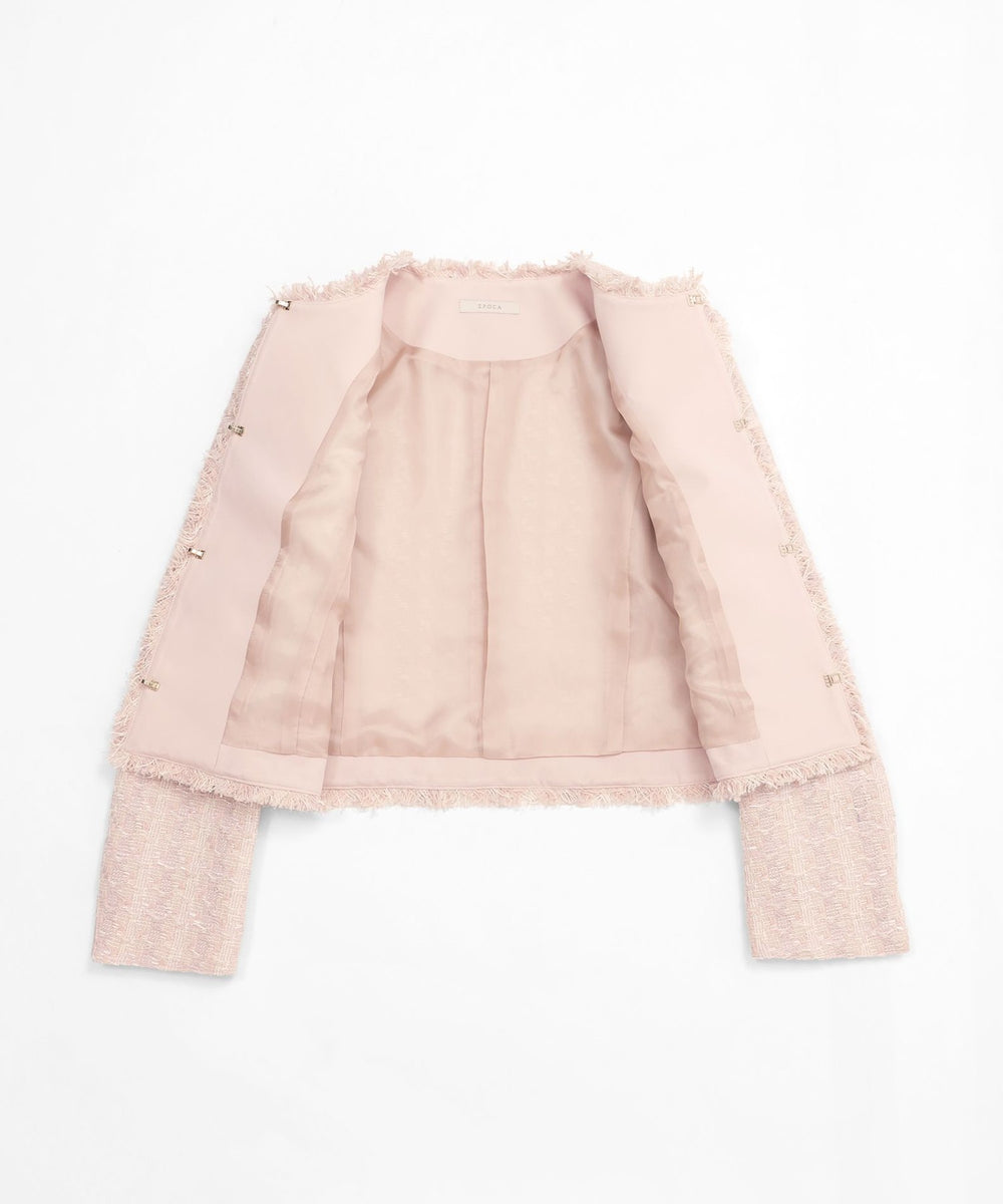 コットンファンシーツィード ノーカラージャケット(ジャケット)｜EPOCA