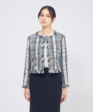 ミックスファンシーツィード ノーカラージャケット(ジャケット)｜EPOCA