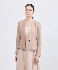 ウールシルクタッサー ノーカラージャケット(ジャケット)｜EPOCA