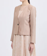 ウールシルクタッサー ノーカラージャケット(ジャケット)｜EPOCA