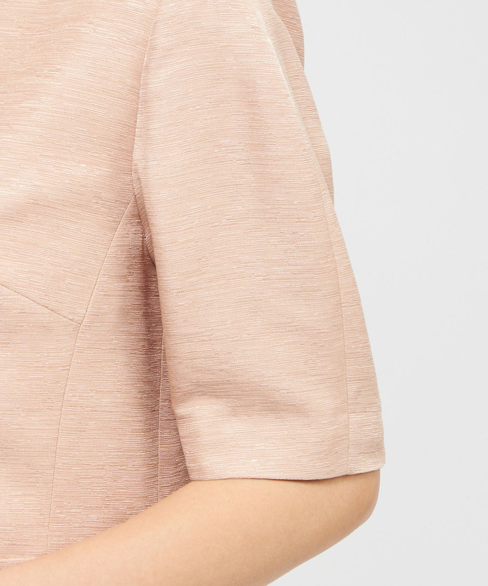 EPOCA DI BASE】 シルクツムギジャカード ノーカラージャケット