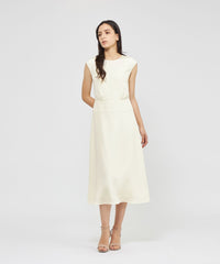 EPOCA DI BASE】 シルクダブルクレープ フレアドレス 《WEB＆一