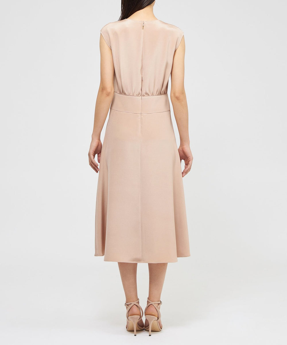 【新品】EPOCA✨エポカ　ワンピース　ドレスワンピース　シースルー EPOCA DI BASE】 シルクダブルクレープ フレアドレス 《WEB＆一部店舗