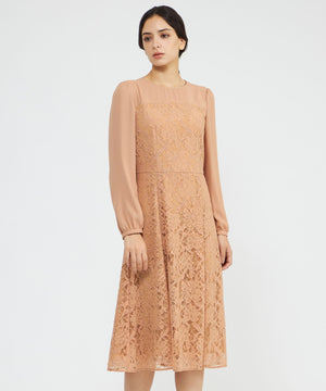 エポカリバーレースワンピース40未使用 リバーレースコンビ フレアドレス(ワンピース)｜EPOCA(エポカ)の