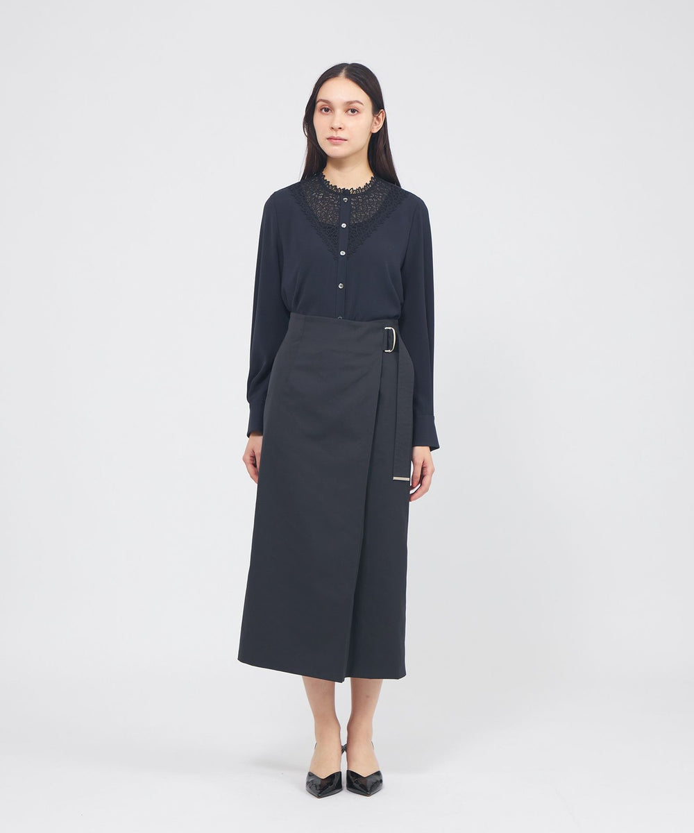 パウダリーダブルクロス レースコンビブラウス(トップス)｜EPOCA