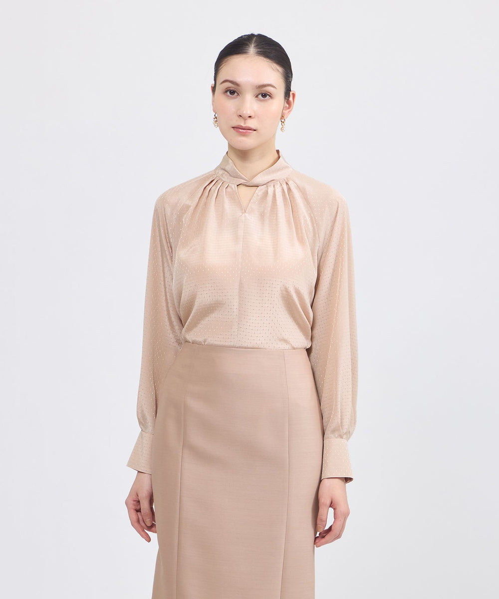 トップス blanca 1225 ドットドビーデシン スタンドカラーブラウス(トップス)｜EPOCA(エポカ