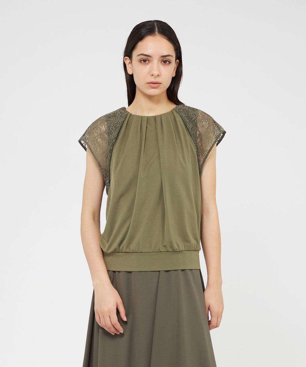 ★未使用2021★EPOCAエポカ/レース使いアンサンブルニット：40/黒xu101 ラッセルレース フレアスカート(スカート)｜EPOCA(エポカ)の