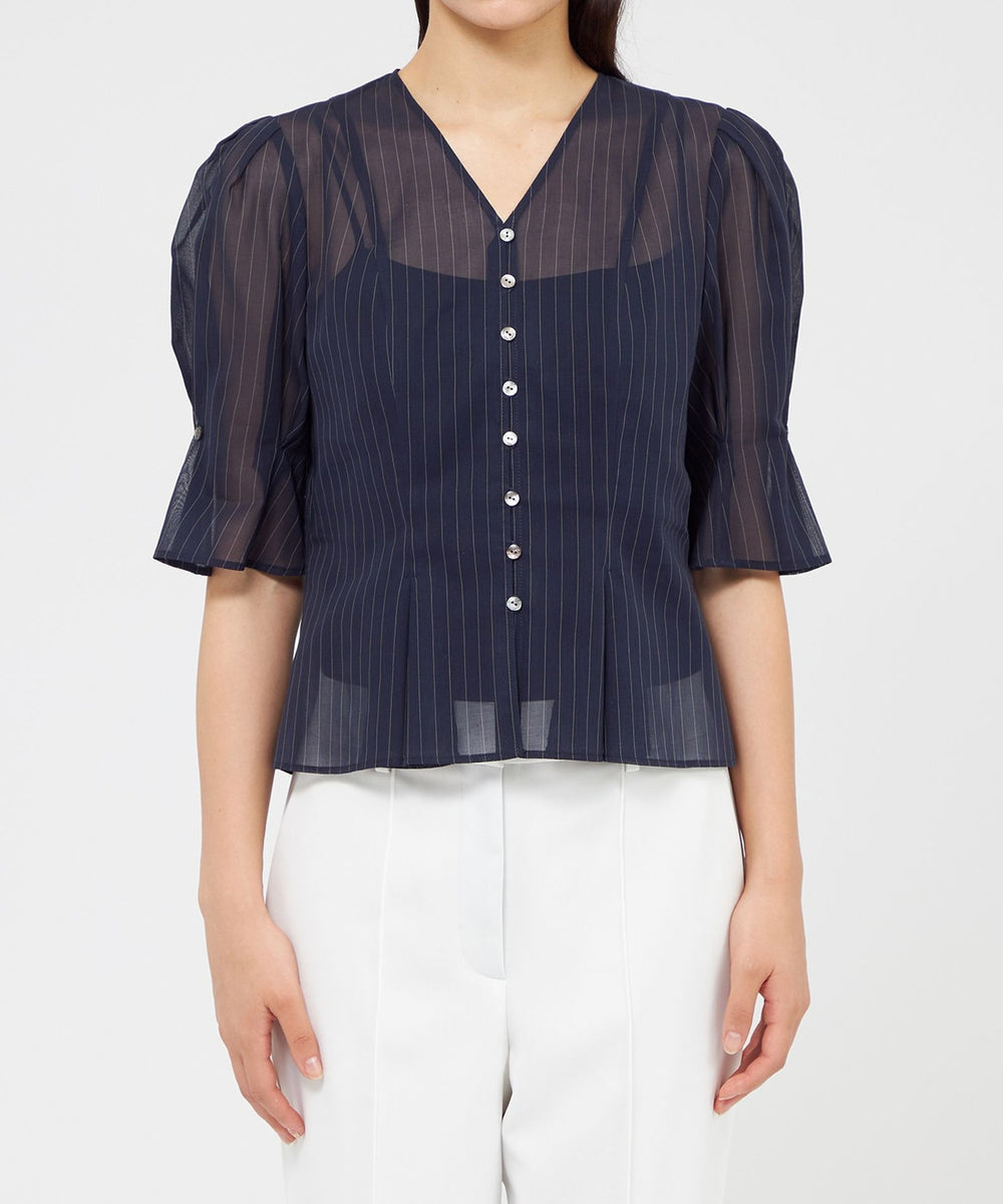 シアーストライプ タックデザインブラウス(トップス)｜EPOCA(エポカ)の