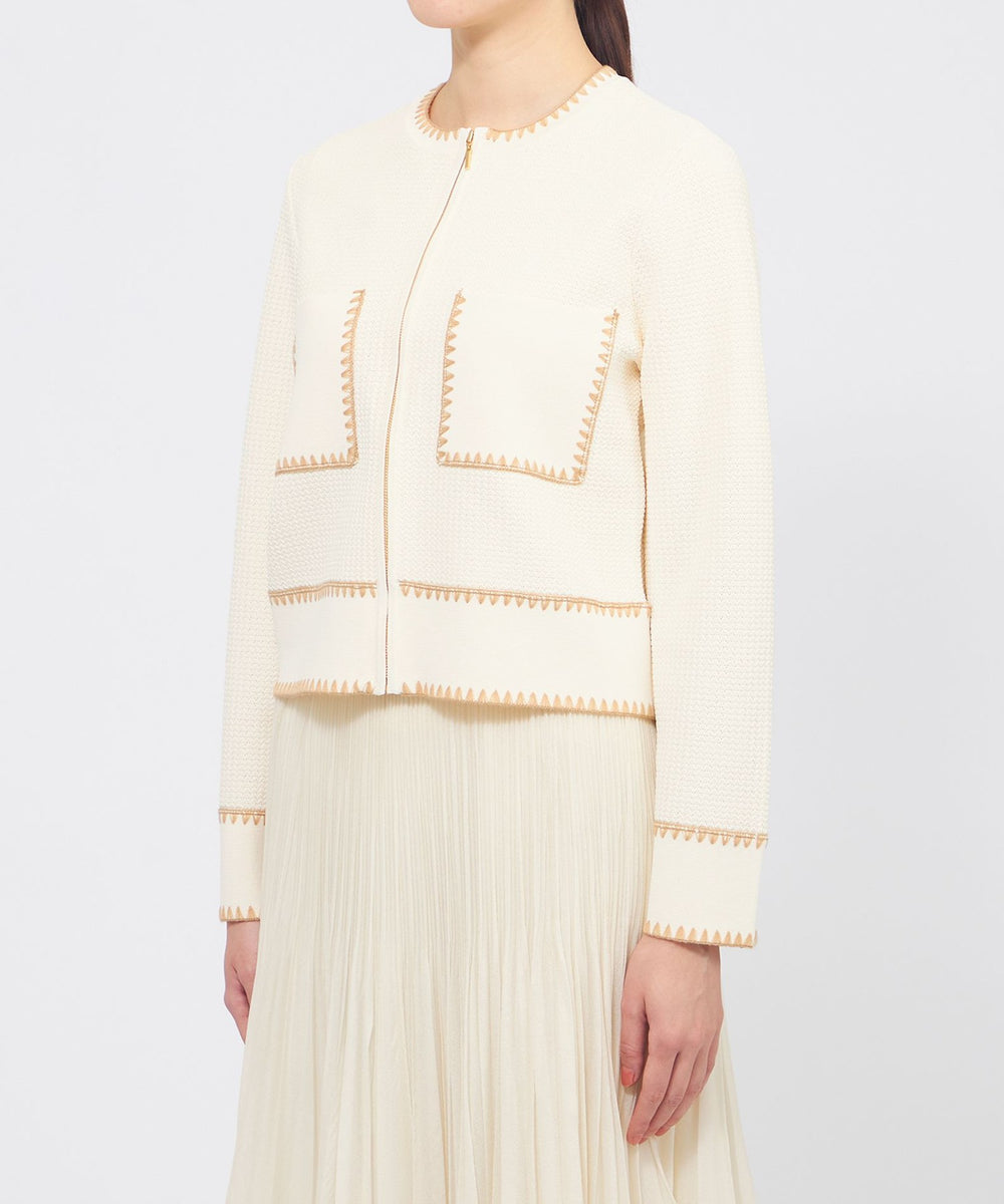 トリミングニット ジップアップジャケット(トップス)｜EPOCA(エポカ)の