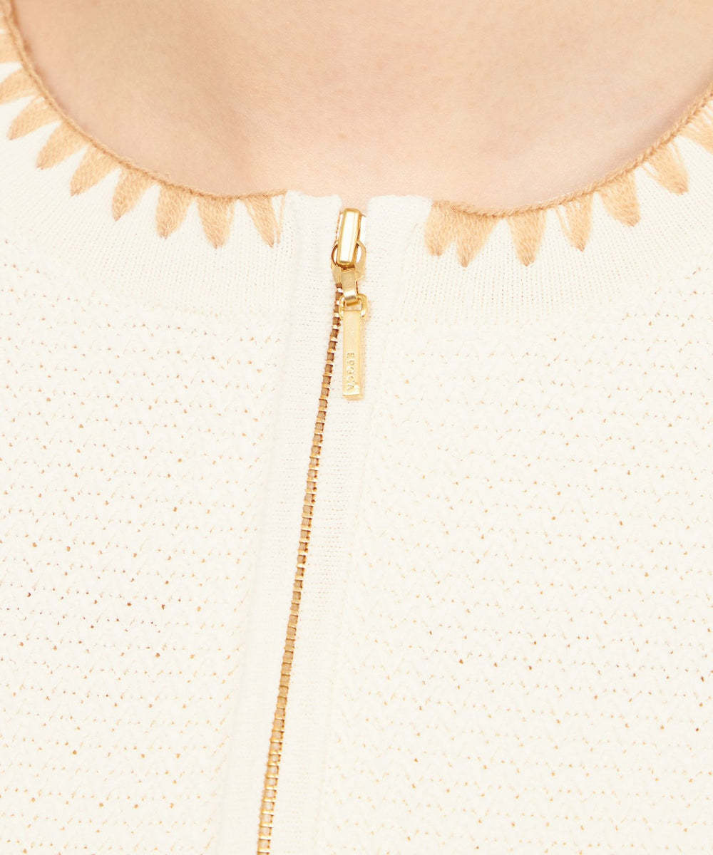 トリミングニット ジップアップジャケット(トップス)｜EPOCA(エポカ)の