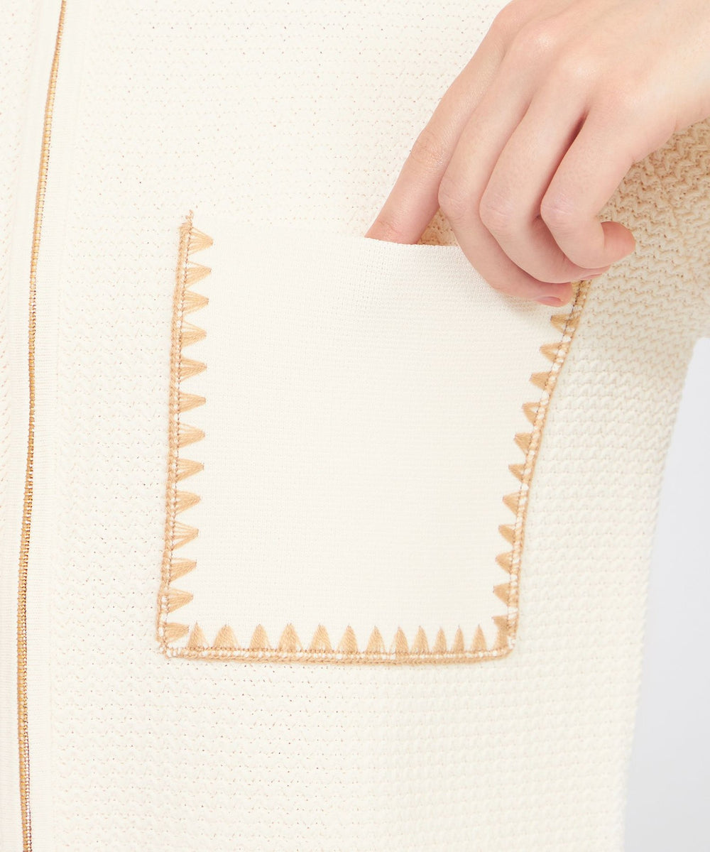 トリミングニット ジップアップジャケット(トップス)｜EPOCA(エポカ)の