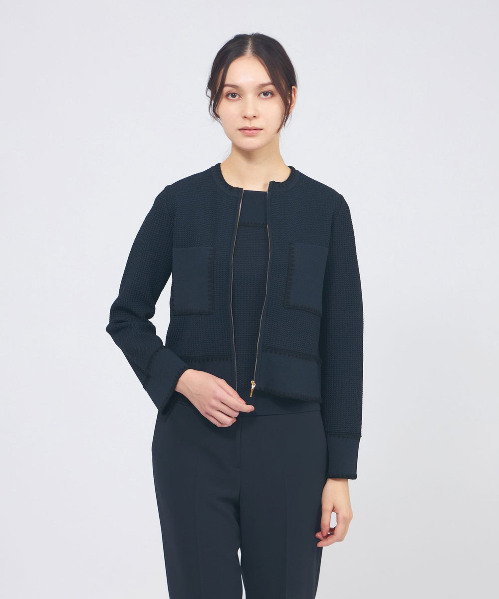 トリミングニット ジップアップジャケット(トップス)｜EPOCA(エポカ)の
