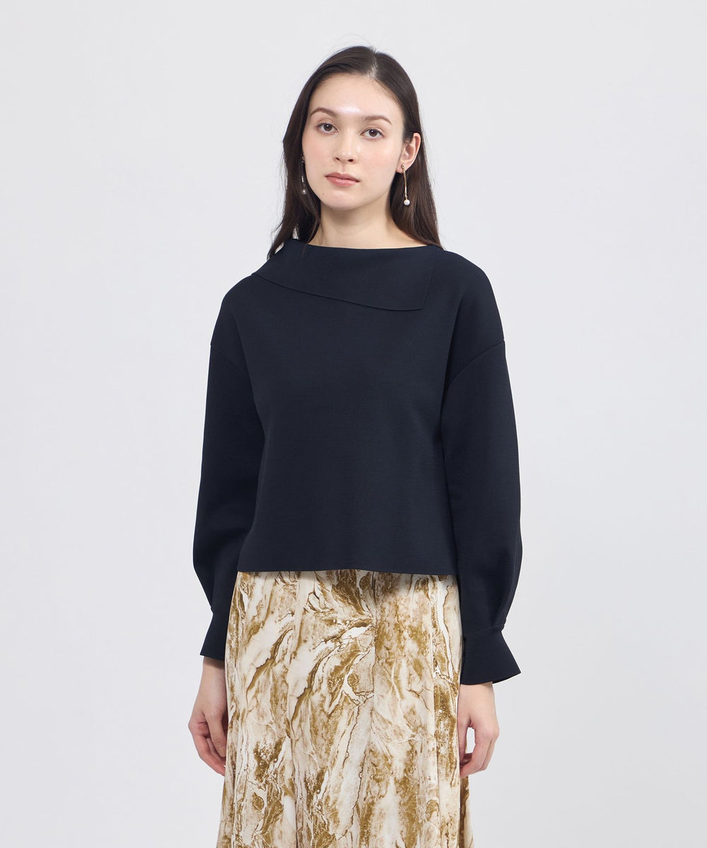 24AW✨エポカ La maglia アームウォーマー付きチュニック 金ボタン La maglia】 アシンメトリーカラーニット(トップス)｜EPOCA(エポカ)の