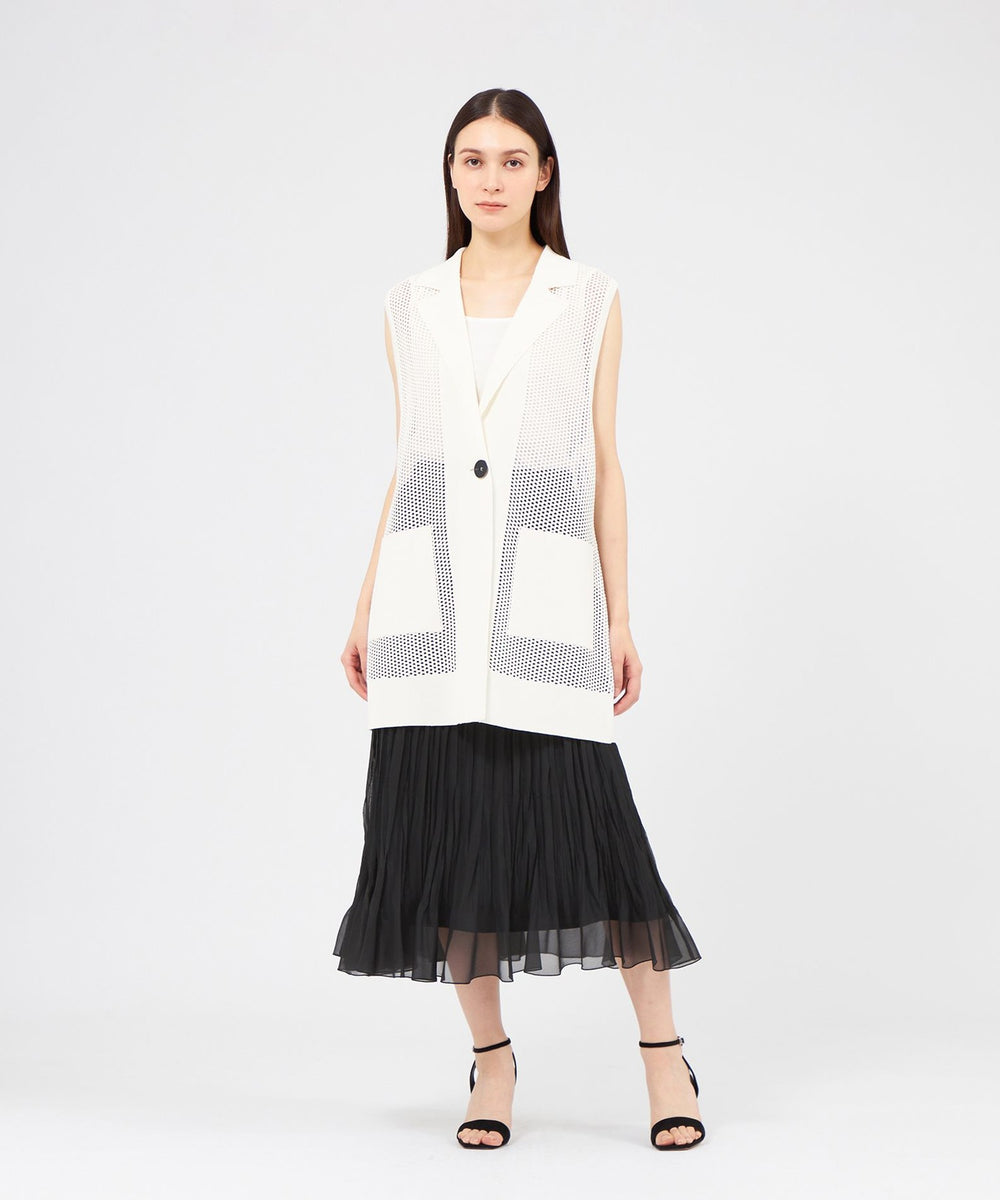 La maglia estate】 メッシュニットロングジレ(ベスト)｜EPOCA(エポカ