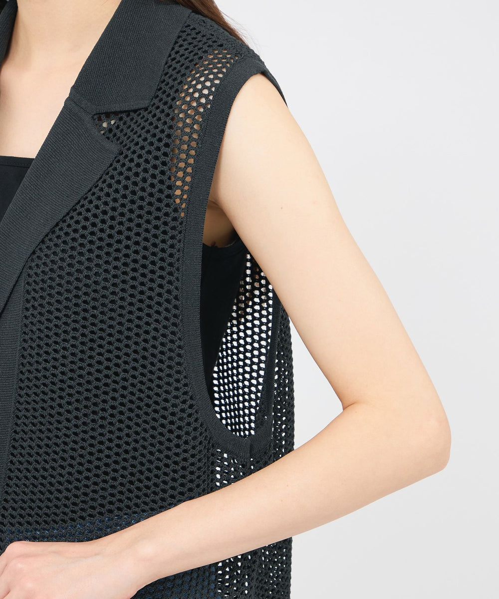 La maglia estate】 メッシュニットロングジレ(ベスト)｜EPOCA(エポカ