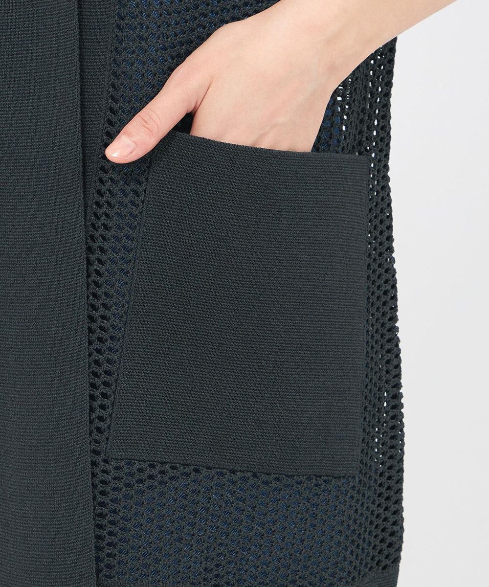 La maglia estate】 メッシュニットロングジレ(ベスト)｜EPOCA(エポカ