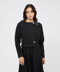 【新品】EPOCA エポカ　ストレッチニットカーディガン　ブラック　日本製 セール】 ツィーディーニットカーディガン （ニット・セーター