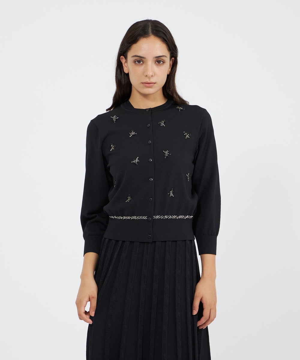 ビジューエンブロイダリー ニットカーディガン(トップス)｜EPOCA