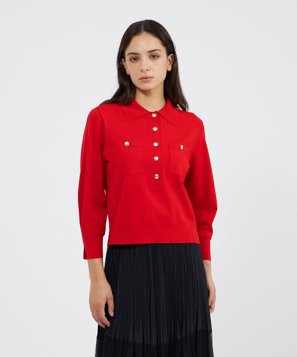 アセテートナイロン ニットポロ(トップス)｜EPOCA(エポカ)の