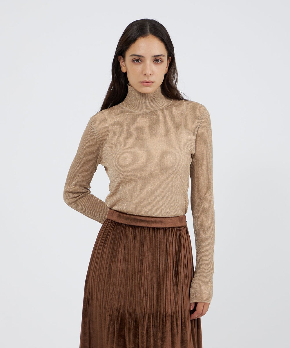 mame新品 螺鈿シアーニットハイネック 未使用 mame kurogouchi マメ シアー ハイネックネック トップス 螺鈿