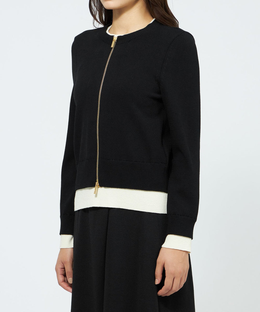 LA7758 EPOCA エポカ ウール ニット ジップブルゾン ブラック 40 LA7758 EPOCA エポカ ウール ニット ジップブルゾン ブラック 40