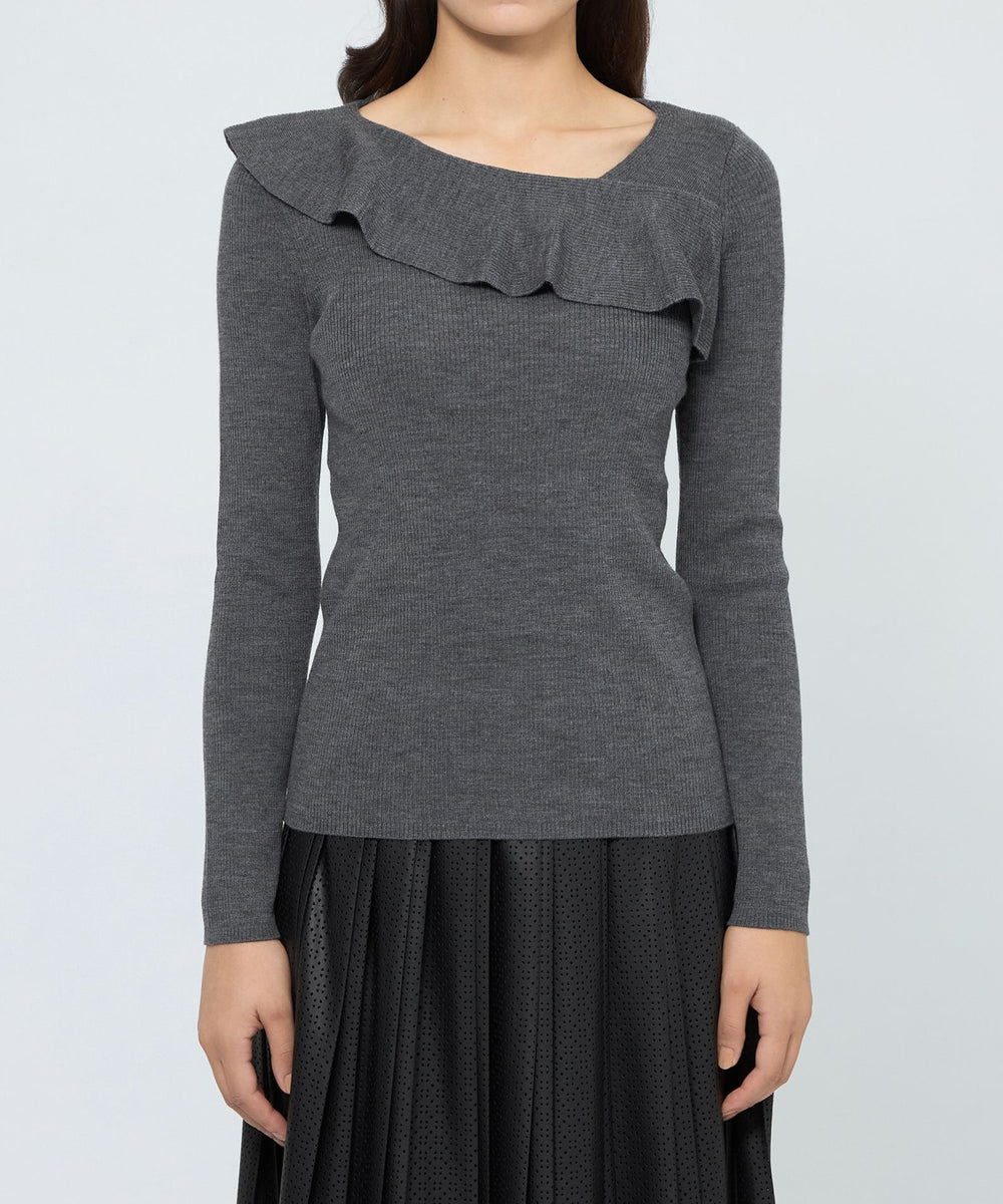 【OBLI】スカラップリブニット スカラップリブニット/ホワイト | TOPS | OBLI