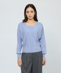 WEB＆一部店舗限定】 ウォッシャブルウール カシュクールリブニット