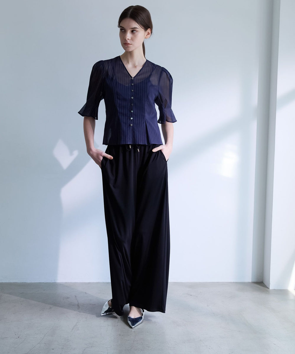 トリアセテートジャージー イージーギャザーワイドパンツ(パンツ