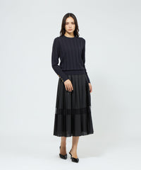 パンチングシンセティックレザー プリーツスカート(スカート