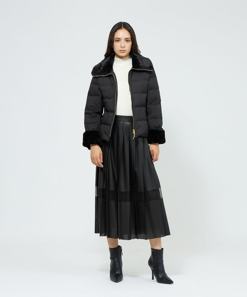 美品☆EPOCA エポカ プリーツスカート 40サイズ 三陽商会 Precious 2024年5月号掲載】ジオメトリックプリント プリーツ