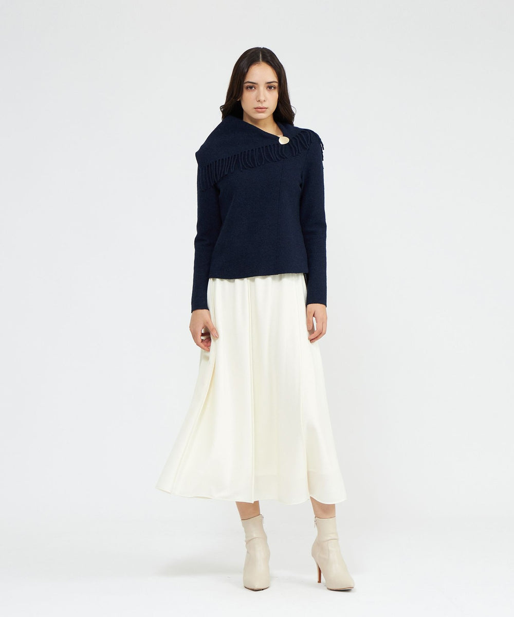 フレアスカート ロゴプリント ホワイト フリーサイズ トワルドジュイプリント タックフレアスカート(スカート)｜EPOCA