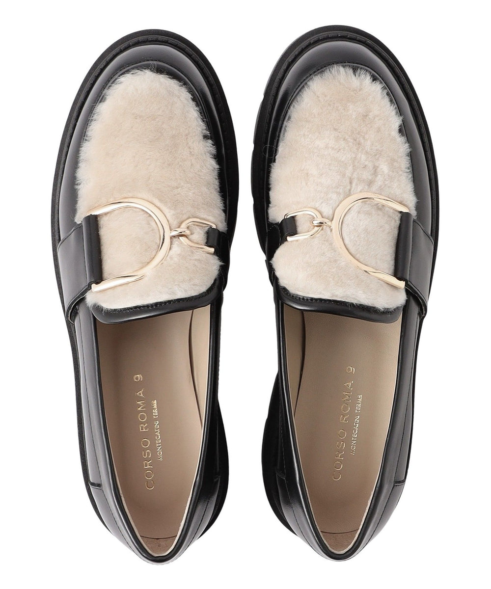 新品 CORSO ROMA 9 コルソローマ9 GIADA ムートンパンプス CORSO ROMA,9】ムートンコンビローファー《WEB＆EPOCA THE SHOP店舗
