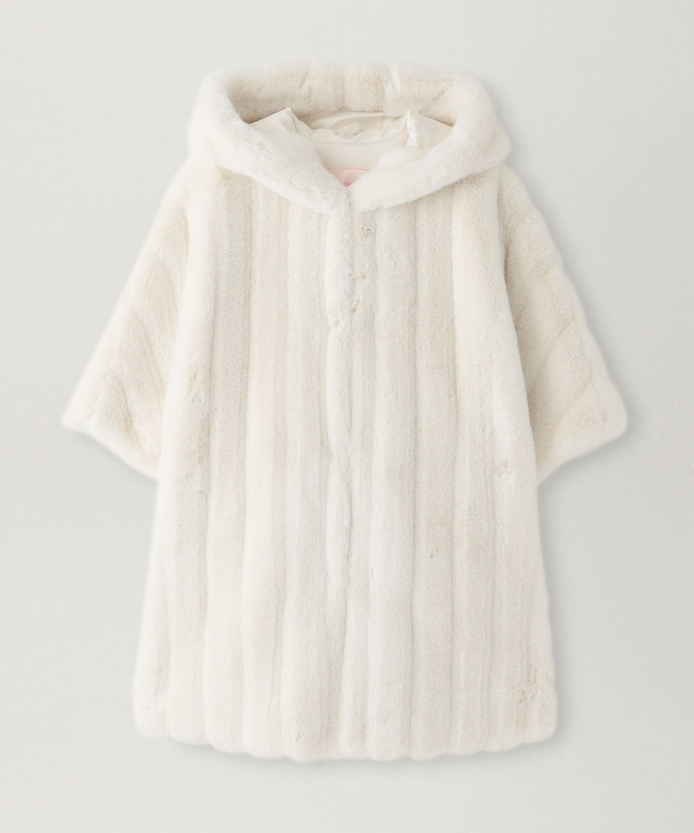 フーデッドポンチョ ウールダブルフェイス フーテッドポンチョ