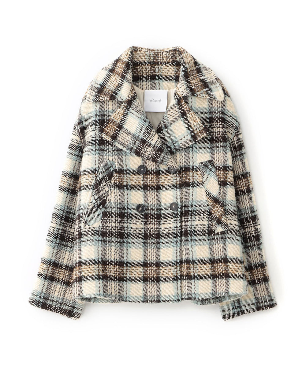 MOUCHE】チェックピーコート《WEB＆EPOCA THE SHOP店舗限定》(コート