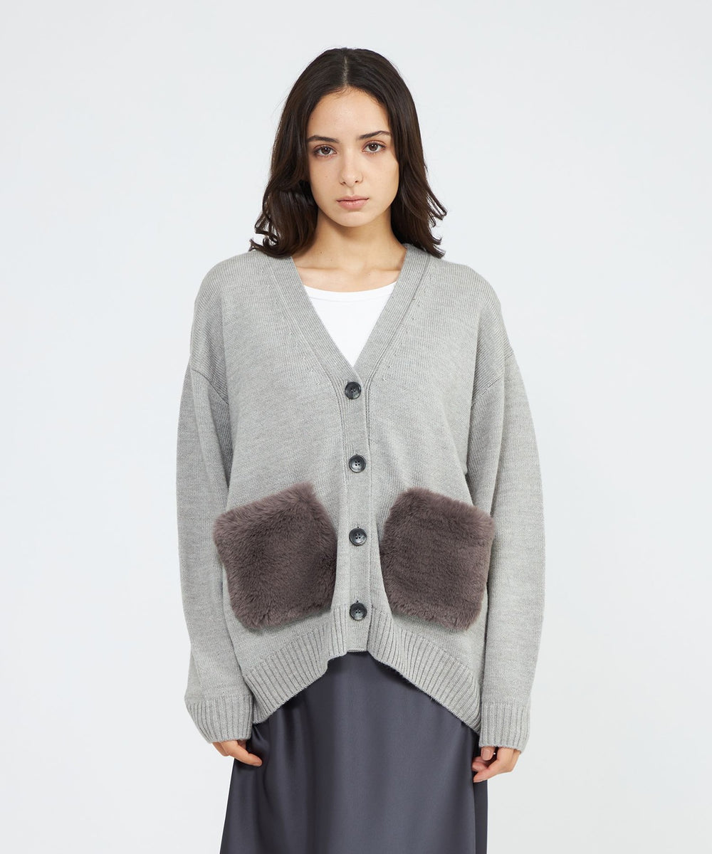 EPOCA STORIA】エコファーポケットカーディガン《WEB＆EPOCA THE SHOP