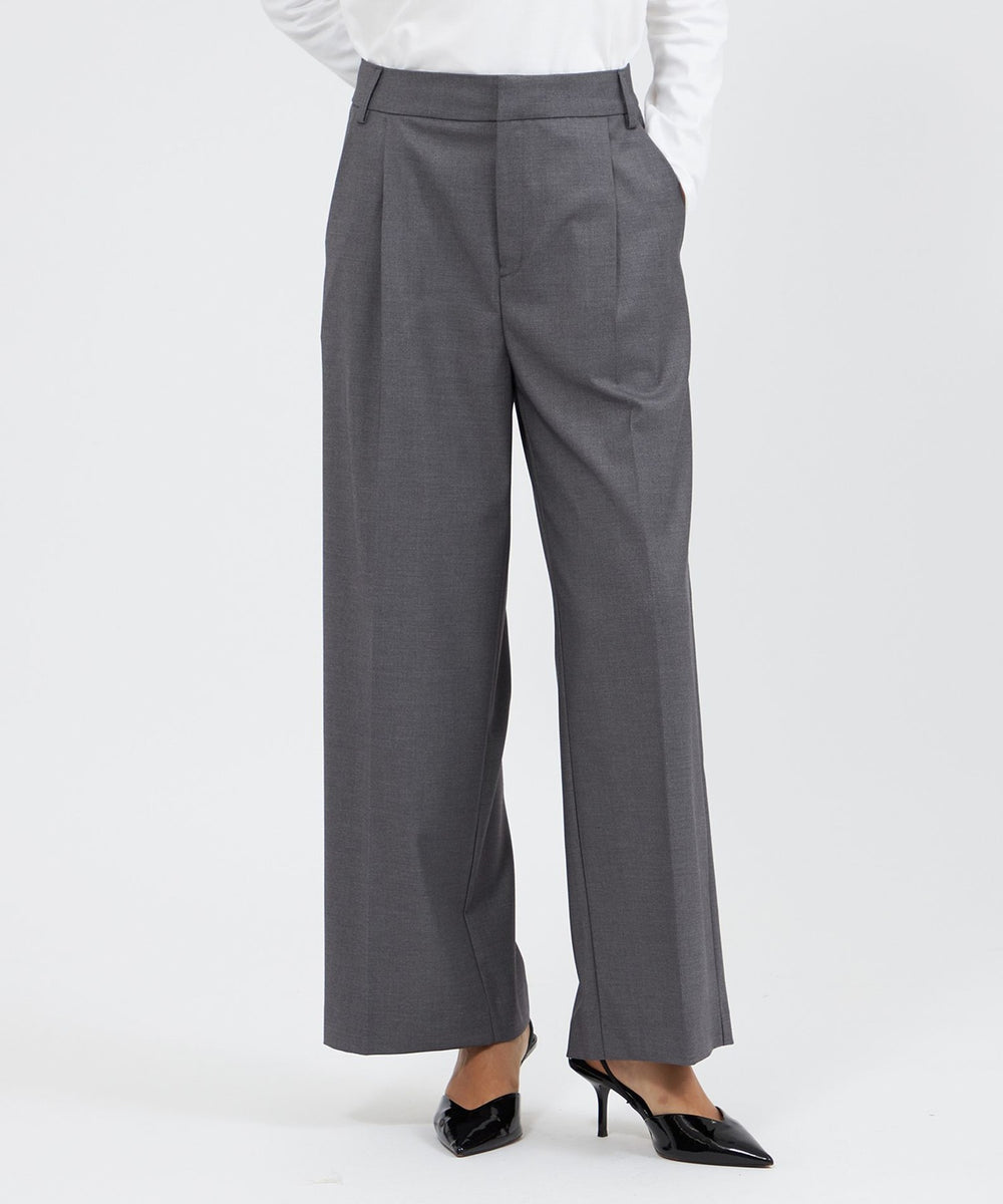 Pi★チャコールグレーXS EPOCA STORIA】タックワイドパンツ《WEB＆EPOCA THE SHOP店舗限定