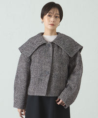 ヘリンボンツィードショールカラーコート(コート)｜CAST