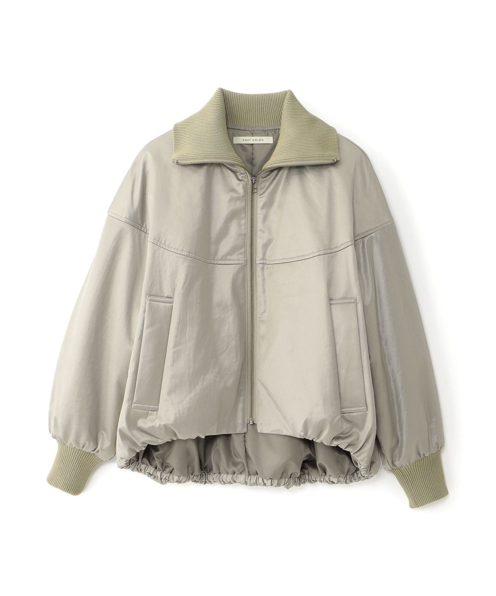 新品未使用　ミリタリーサテンブルゾン CAST COLON】レザーライクサテンブルゾン(ブルゾン)｜CAST:(キャスト
