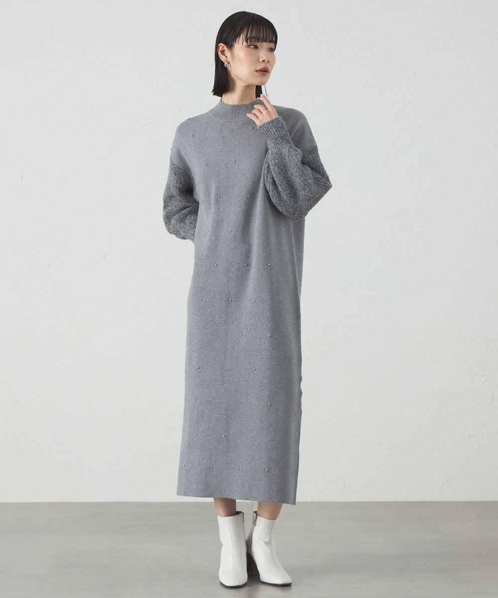 1枚で着映える】スタッズニットワンピース(ワンピース)｜CAST