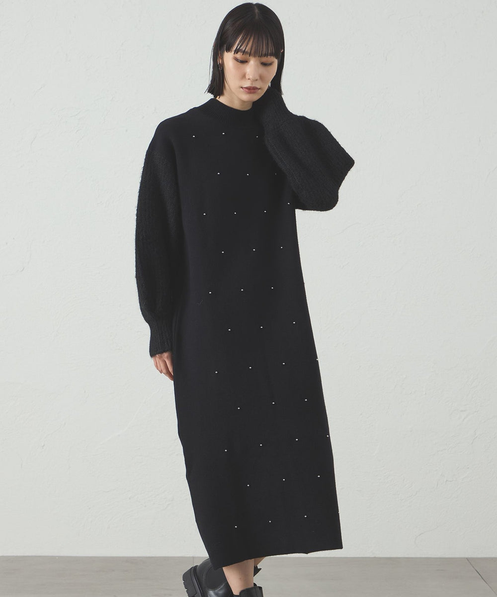 1枚で着映える】スタッズニットワンピース(ワンピース)｜CAST