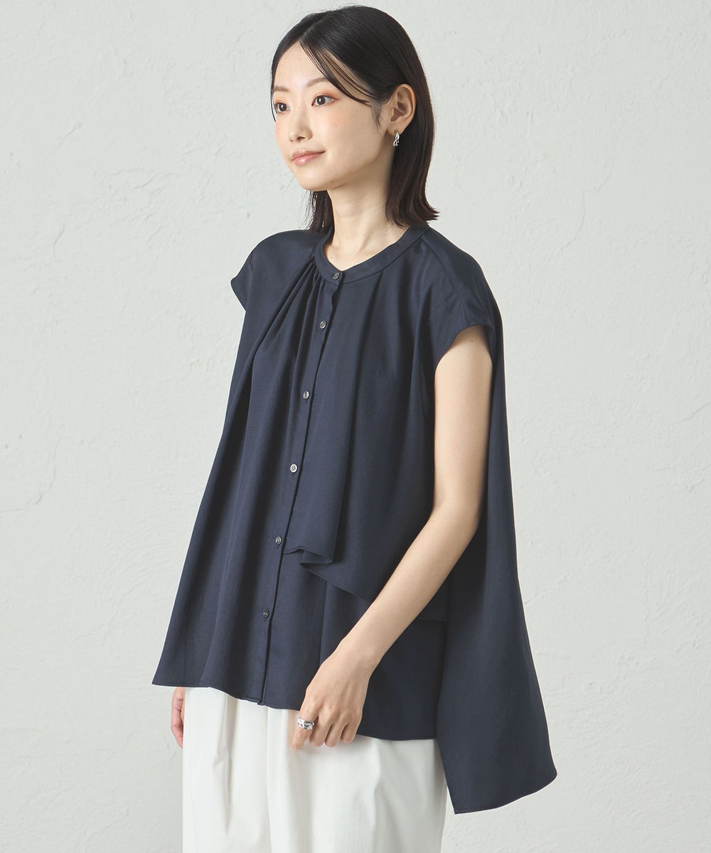 吸水速乾/UV対策/セットアップ対応】アシンメトリーレイヤードサテン