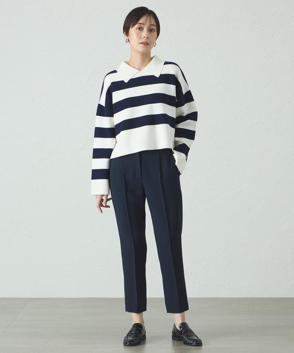 1枚で着映える】ビックボーダークロップドニット(トップス)｜CAST