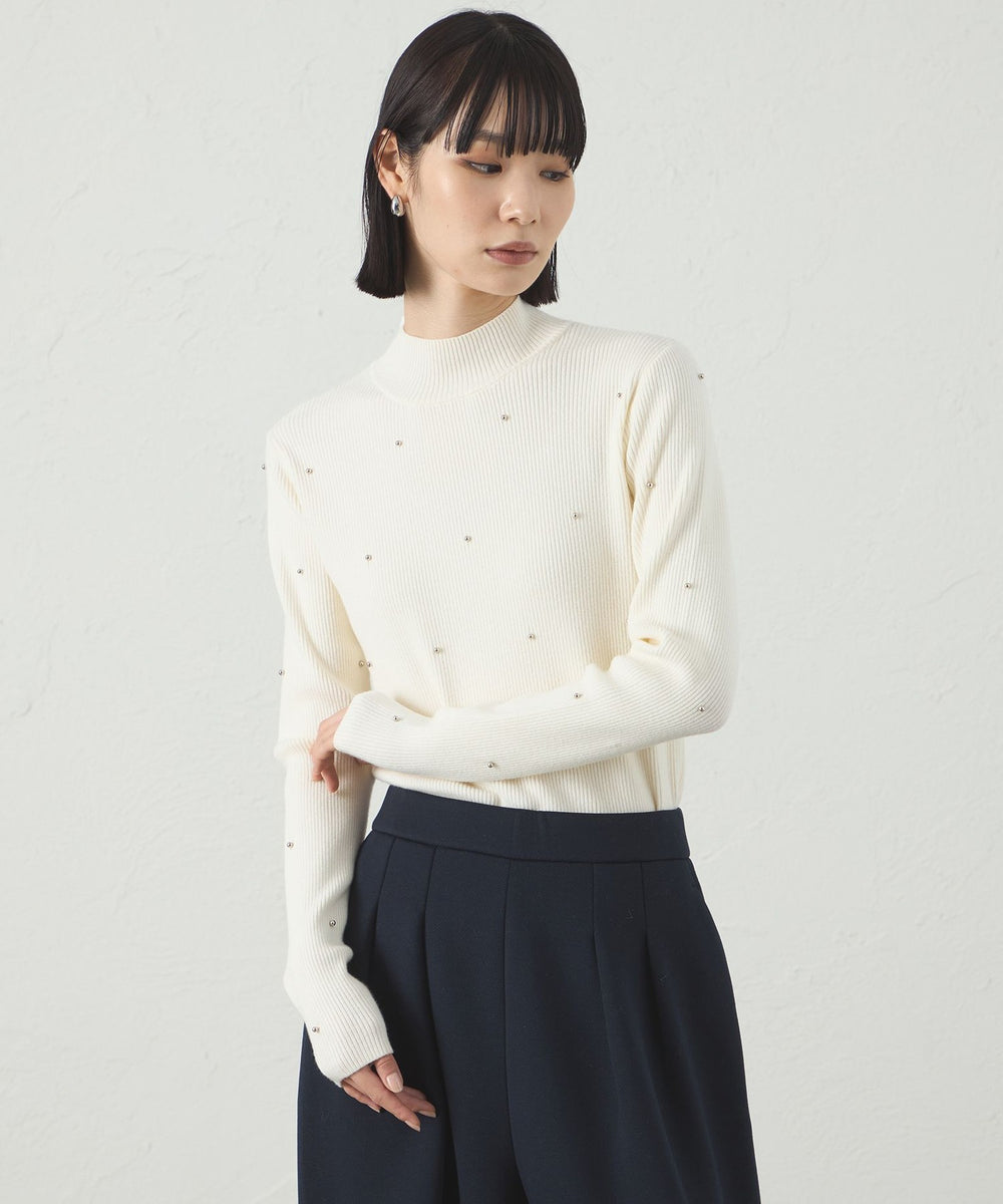 1枚で着映える】スタッズタートルニット(トップス)｜CAST:(キャスト