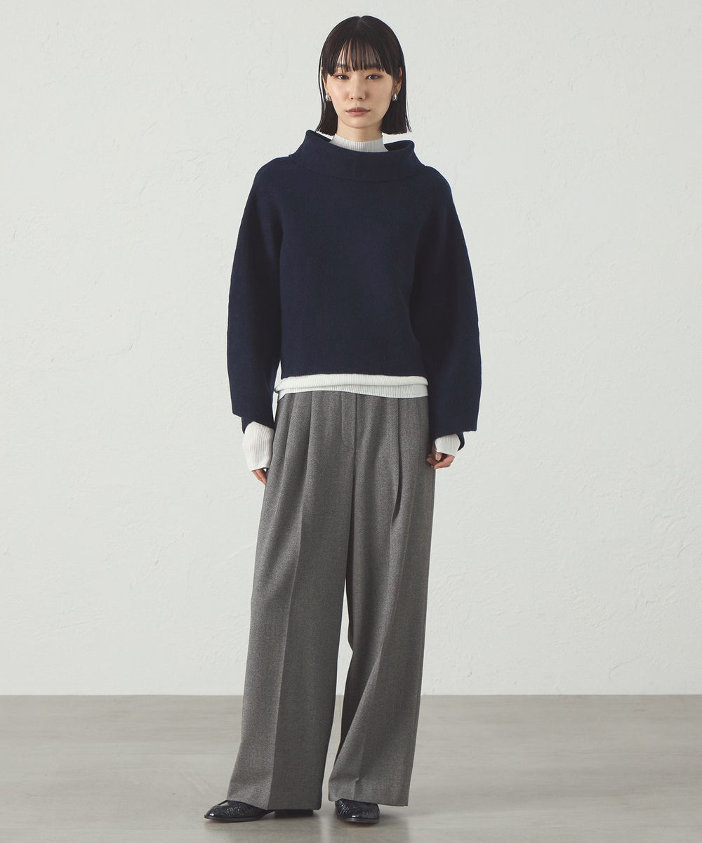 新品☆AK＋1☆ニットポンチョ☆ネイビー ニットポンチョ | and Sea