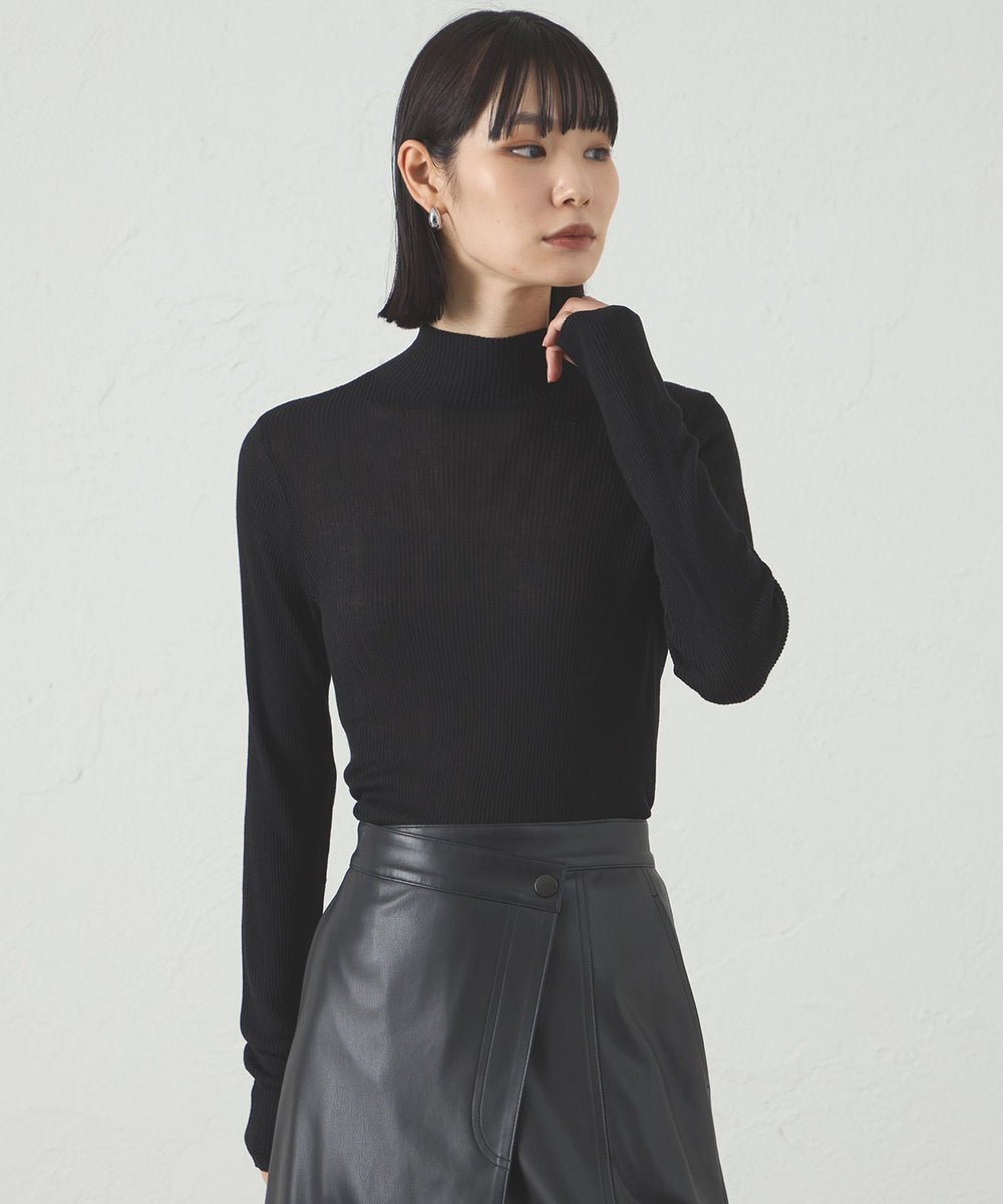 着回し抜群/イージーケア】ハイネックリブニット(トップス)｜CAST