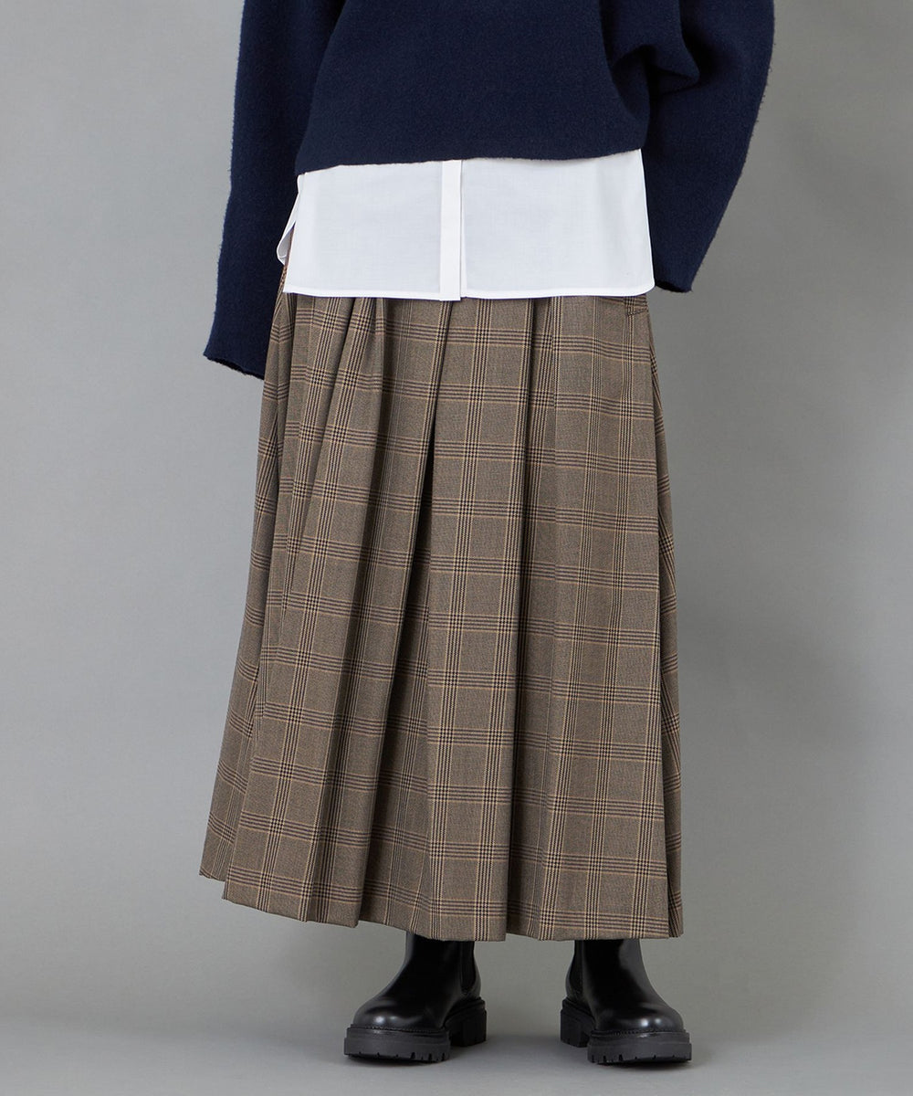 CAST COLON】タックギャザーチェックスカート(スカート)｜CAST